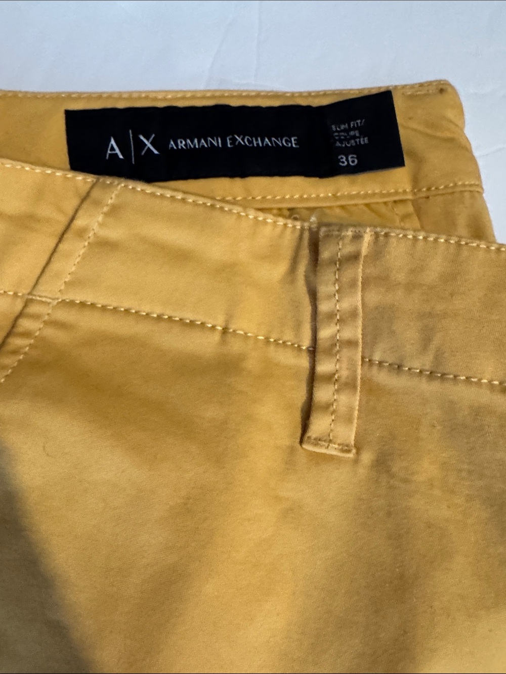 A/X Armani Exchange Men's Mustard Yellow Chino Pants - Picture 2 of 7